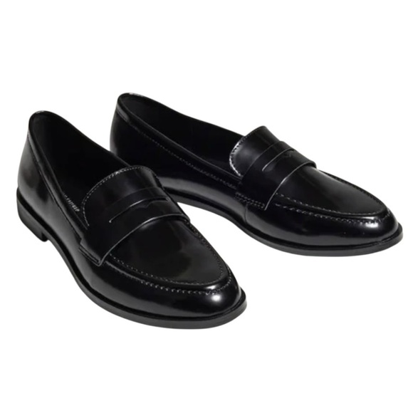 Banana Republic Factory Black Leather Classic Penny Loafers Flats Women’s 9 - Picture 3 of 16